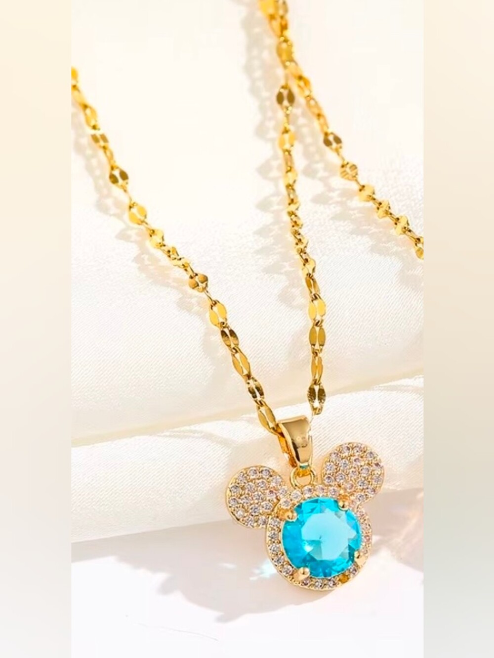 $8 Each Or Bundle 5/$20 Gold-Tone Blue Mickey Mouse Inspired Pendant Necklace